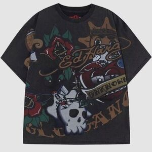 Ed Hardy × Glo Gang rare ED HARDY CHIEF KEEF GLO GANG UNKNOWN men’s t shirt M
